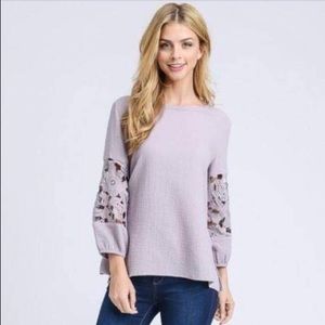 Doe & Rae Lavender Crochet Top